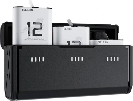 TELESIN-oplader voor GoPro HERO 9/10/11/12 met capaciteit voor 3 batterijen