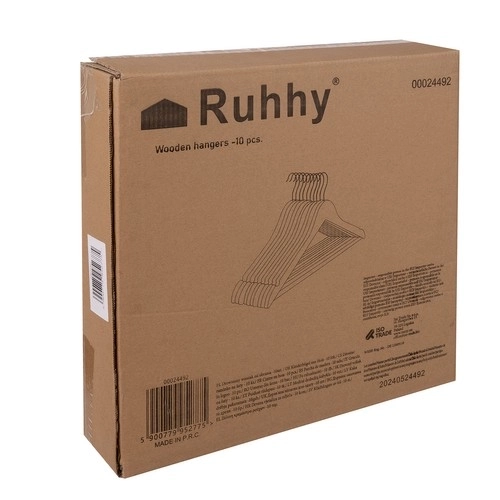 Kledinghanger 10 stuks - houten Ruhhy 24492