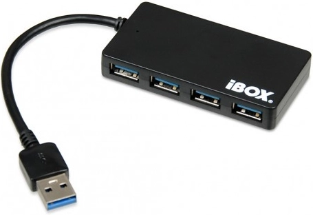 USB-hub 3.0, 4 poorten, slank, zwart