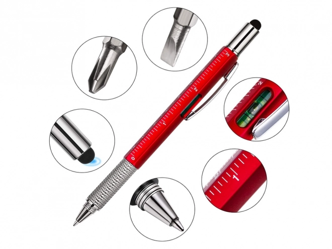 Multifunctionele pen multitool 6-in-1 met waterpas