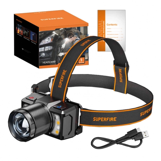 Koplamp Superfire HL25, 700 lm, USB-C