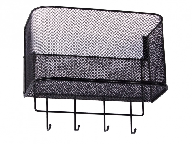 Hangend mandje voor de deur met metalen organizer
