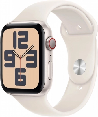 Apple Watch SE GPS + Cellular 40 mm aluminium in de kleur Moonlight met sportband S/M