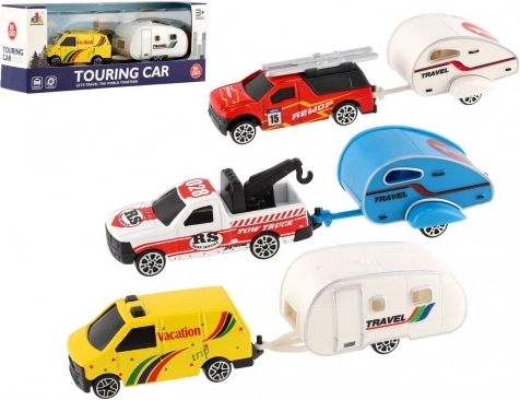 Auto met minicaravan voor kinderen