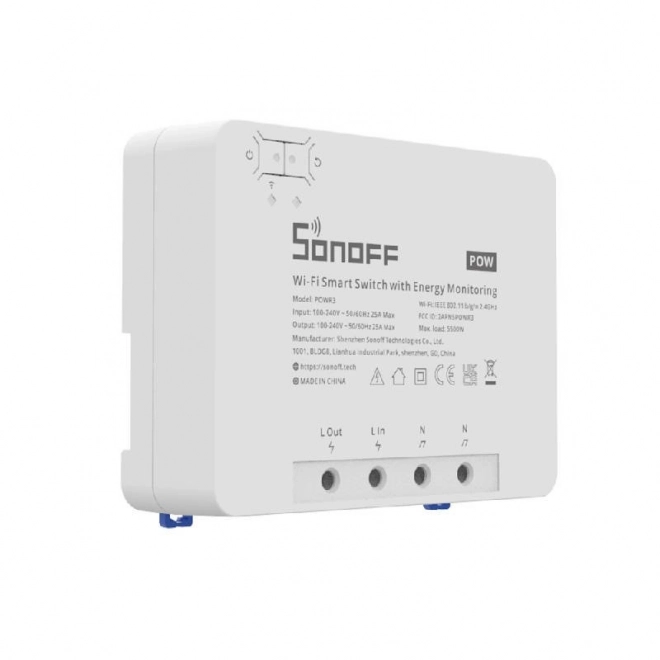 Slimme Wi-Fi-schakelaar met energiebewaking Sonoff POWR3 (25A/5500W)