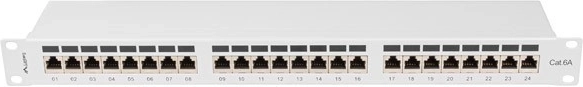 Patchpaneel 24 poorten Cat 6A 1U grijs