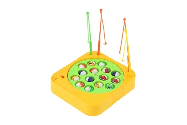 Spel Vissen/Vissers gezelschapsspel 16x17,5cm op batterijen in doos 16x22x3,5cm