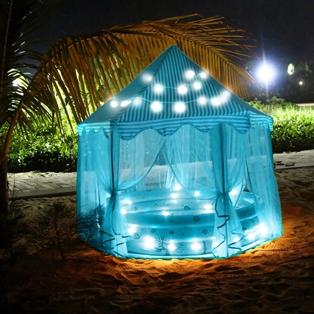 Hexagonale kinder tent voor binnen- en buitengebruik - blauw