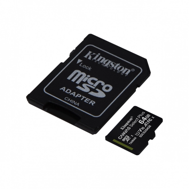 MicroSD-geheugenkaart 64GB Canvas Select Plus 100MB/s adapter