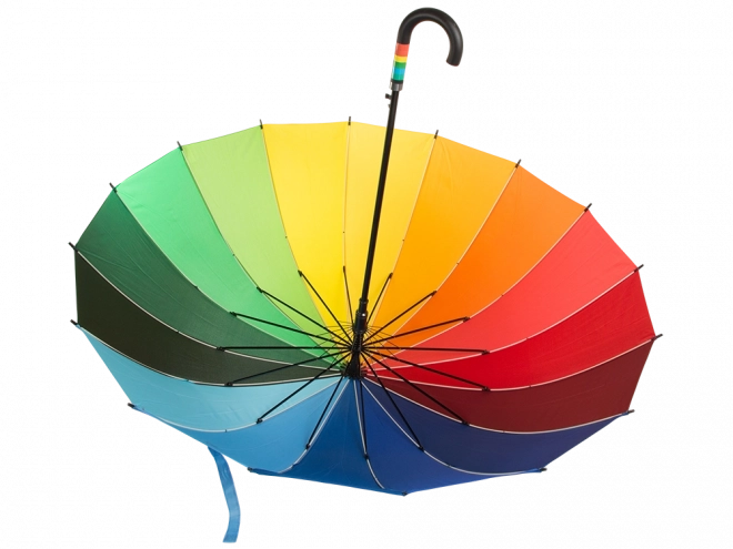 Grote regenboogparaplu automatisch