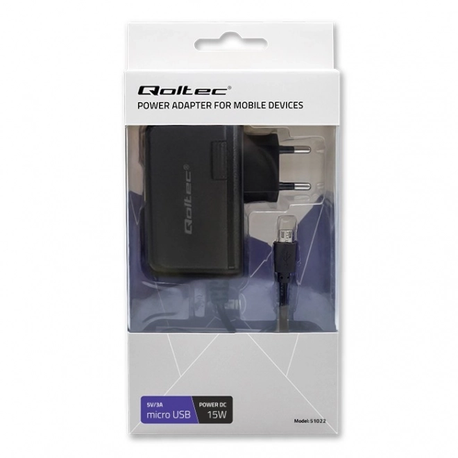 Qoltec 15W oplader met micro USB-kabel