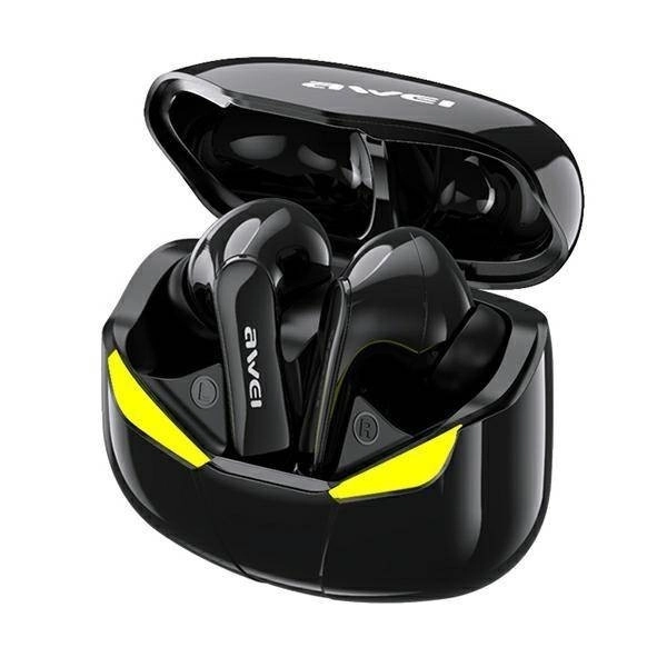 Draadloze oordopjes Awei T35 met oplaadstation voor gamers zwart