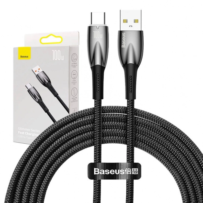 Kabel USB-C Baseus Glimmer 100 W, 2m zwart