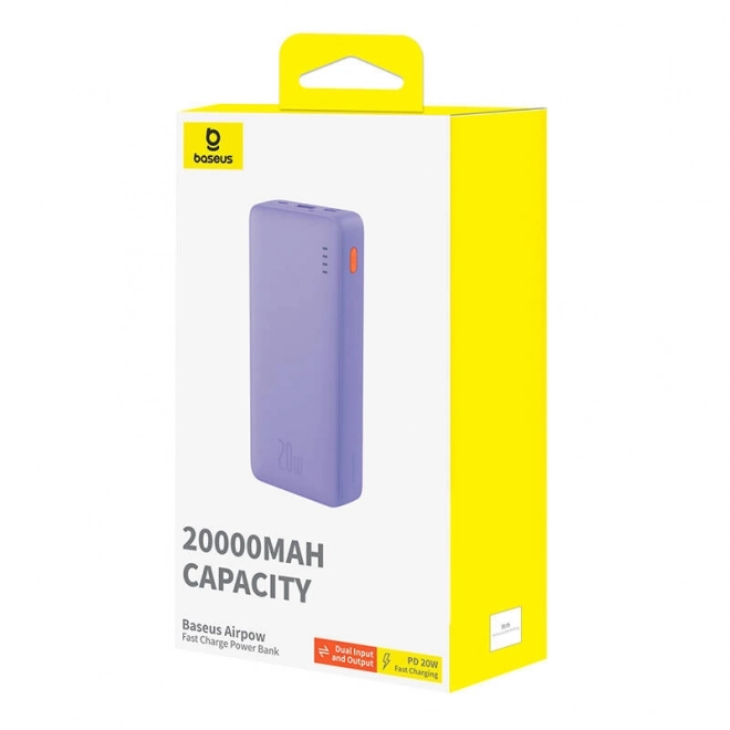 Baseus Airpow 20000mAh 20W powerbank (paars)