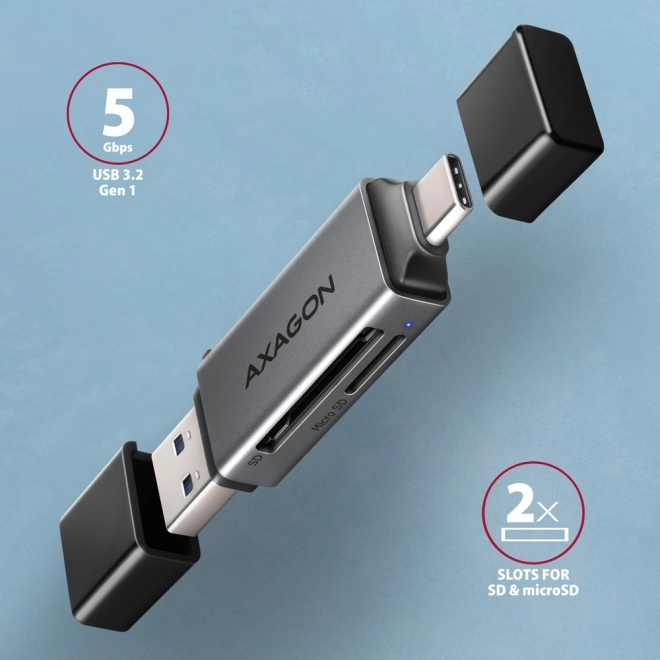 Externe kaartlezer CRE-DAC USB3.2 Gen 1 Type-C + Type-A SD/microSD