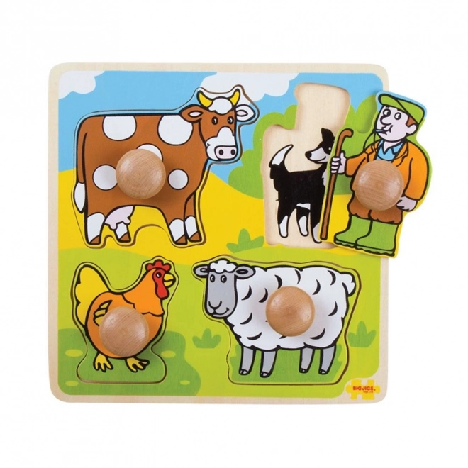 Bigjigs Toys inlegpuzzel educatief boerderij