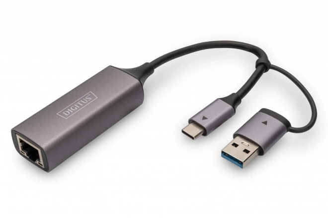 Digitus USB-C naar USB-A adapter naar RJ45 2.5 Gigabit Ethernet