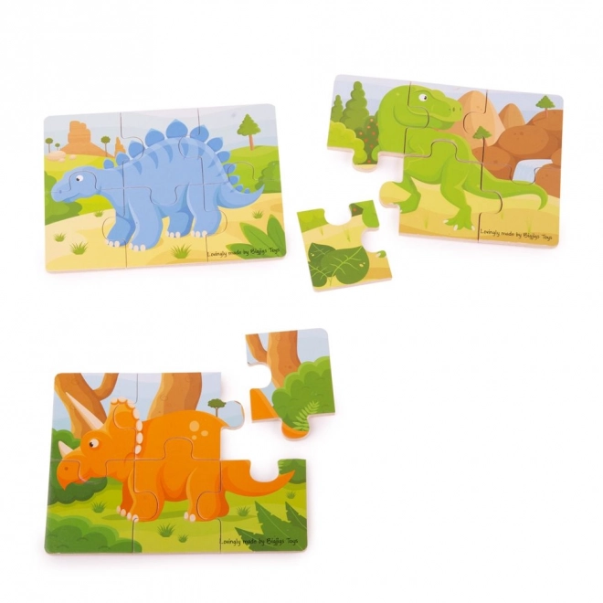Bigjigs Toys Puzzel 3-in-1 dinosauriërs