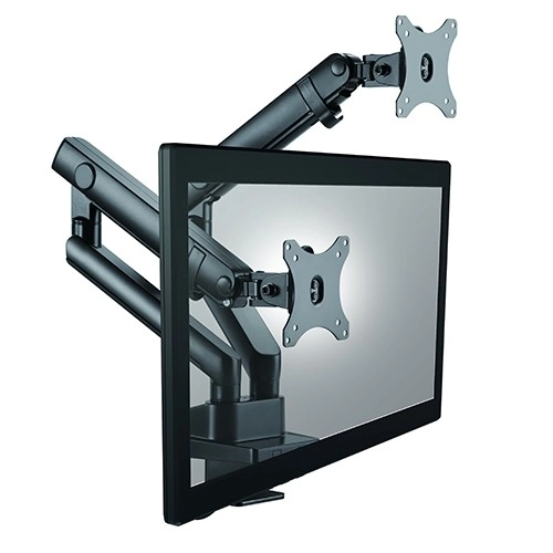 Dubbele monitorhouder tot 32" met veermechanisme