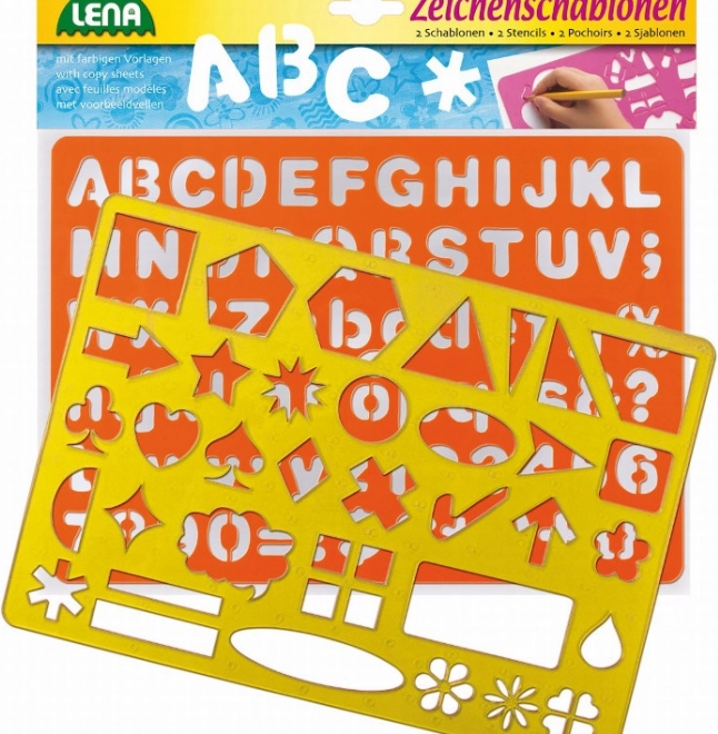 LENA tekenstencils met letters en symbolen