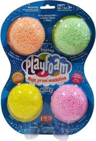 PlayFoam Boule glinsterende set 4 kleuren – niet-vlekmakende boetseerklei