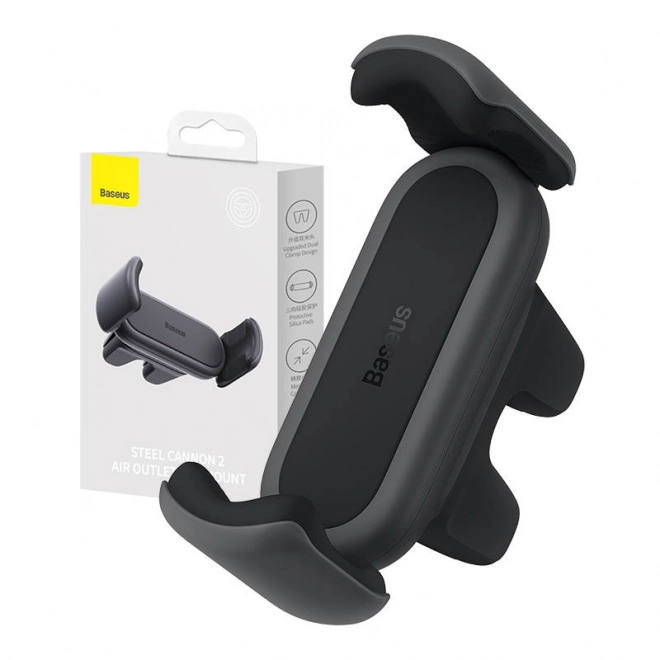 Baseus Stalen Houder Cannon 2 voor in de auto voor ventilatierooster (zwart)