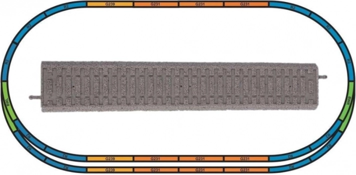 Piko bedding voor railsets A+E – basisovaal met parallel spoor