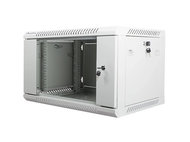 Hangende Kast 19'' 6U 600x450 mm Grijs met Glazen Deuren