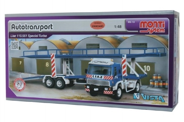 Bouwpakket Monti System MS 19 Autotransport Liaz 1:48 in doos 31,5x16,5x7,5cm