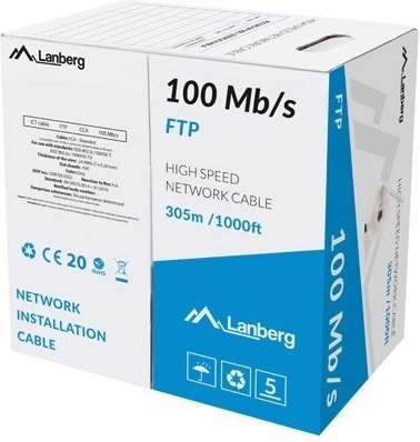 LAN-kabel FTP 100 Mb/s 305 m CCA, grijs