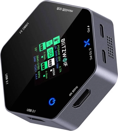 Blitzwolf 8-in-1 Dockingstation BW-TH16 USB 100W met LCD-scherm