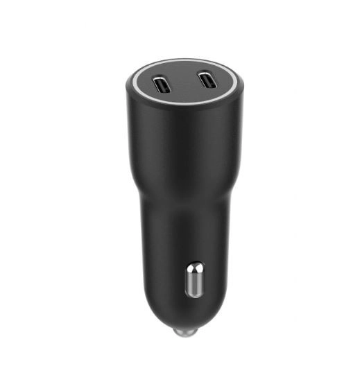 Autolader met 2x USB-C PD 40W zwart