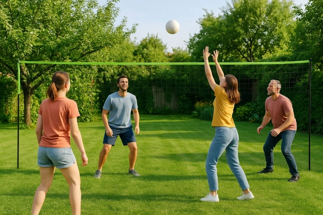 Inklapbaar volleybal- en badmintonnet 600x240 cm MultiGarden