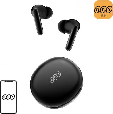 Draadloze in-ear oordopjes QCY T13 ANC2 met actieve ruisonderdrukking, zwart