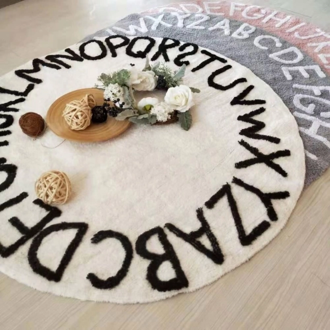 Ronde antislipmat 80 x 80 cm - alfabet motief