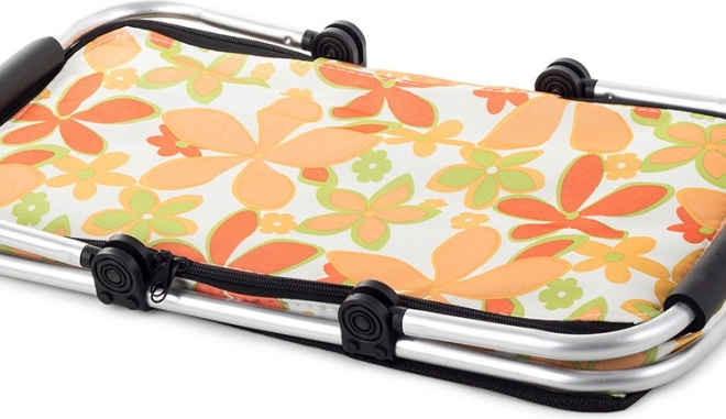 Opvouwbare thermische picknickmand met bloemenpatroon – oranje