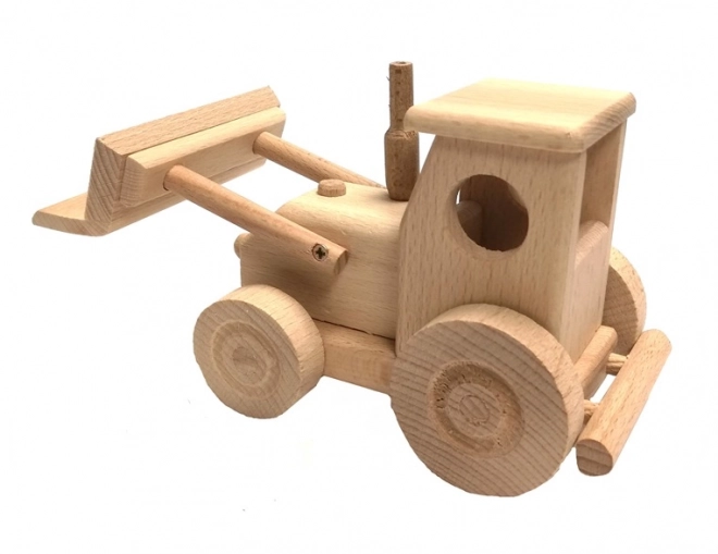 Houten tractor met blad
