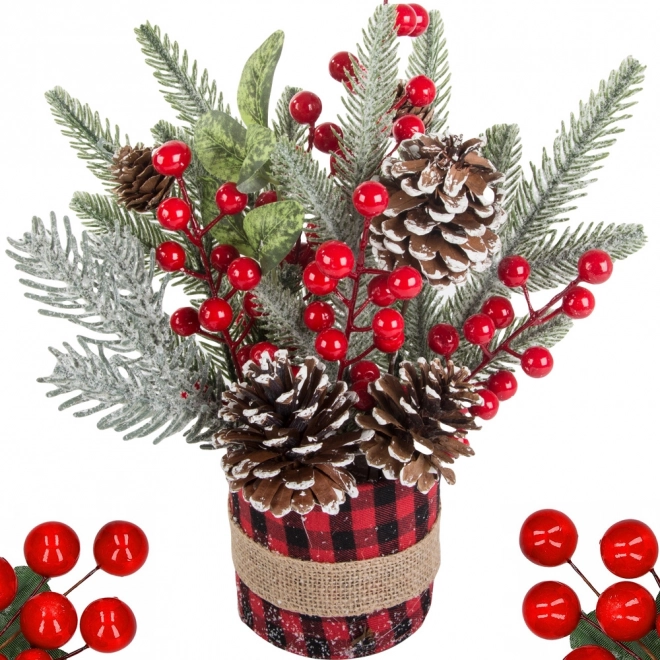 Kersttafelversiering met riet