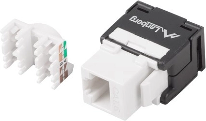 Gereedschapsloze keystone-module RJ45 UTP Cat.6a 180° voor inbouwdoos