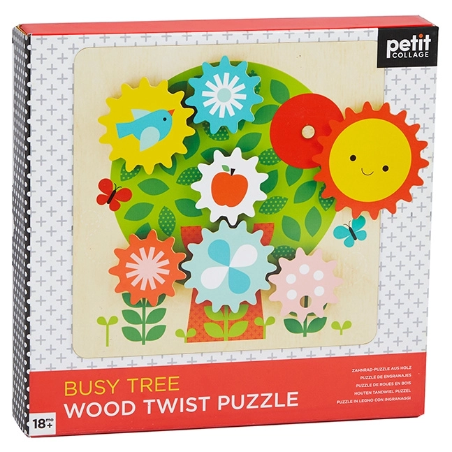 Petit Collage Puzzel met tandwielen en boom