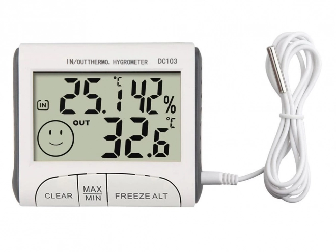 Weerstation met thermometer, hygrometer en sensor