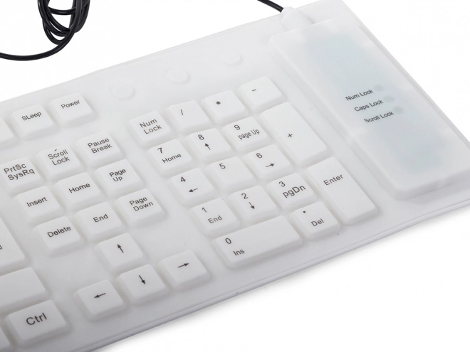 Witte siliconen flexibele USB-toetsenbord