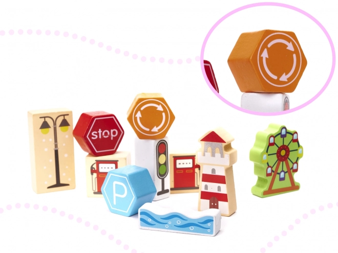 Houten educatieve stedenbouwkundige puzzel 120 stukjes