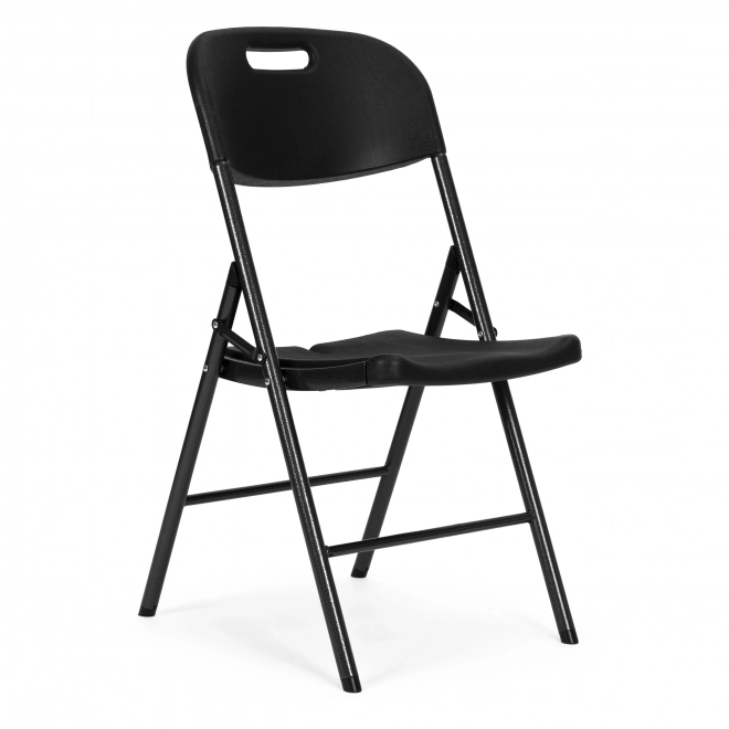 Set van 2 opvouwbare stoelen ModernHome, metalen constructie, HDPE, zwart