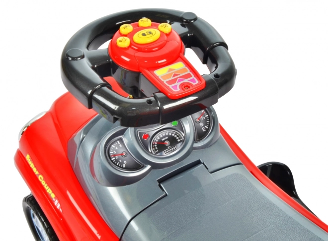 ECOTOYS Loopauto met geluiden en stuurstang Auto rood