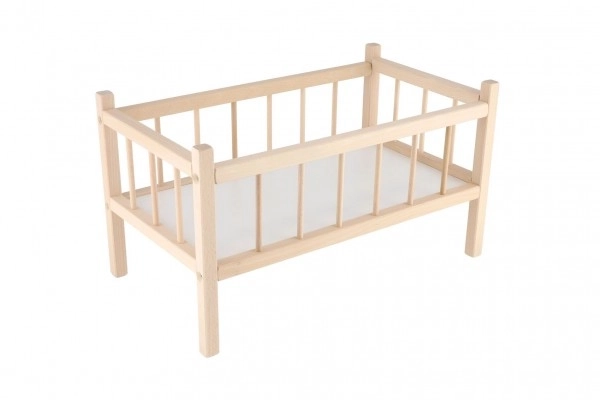 Poppenbedje hout 49x28x28cm in zak