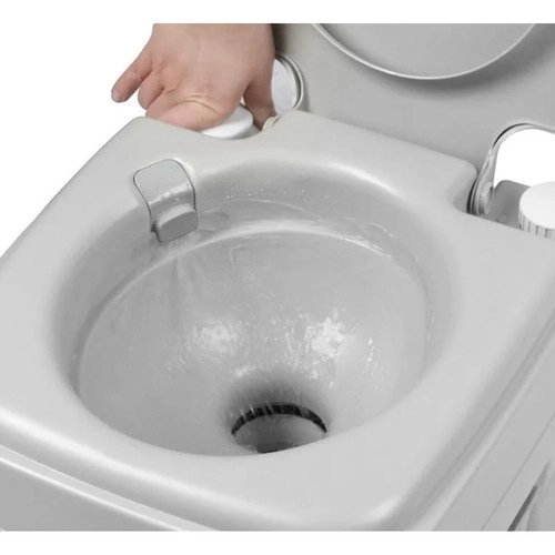 Trizand 24498 Draagbaar campingtoilet 20 + 12 l, grijs