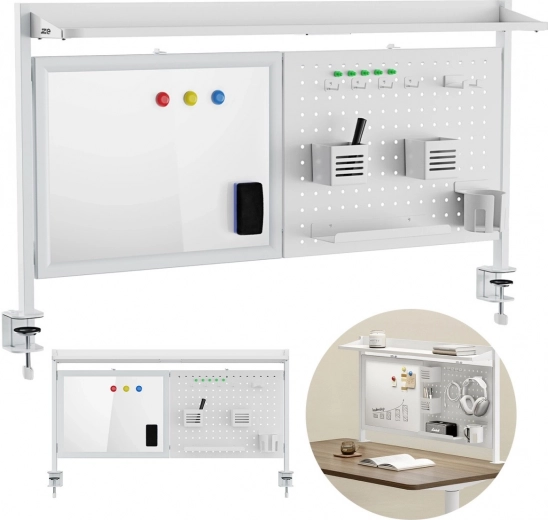 Magnetisch whiteboard en pegboard voor maximale orde