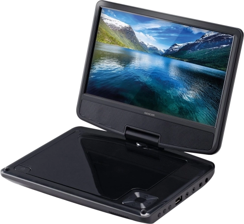 Draagbare DVD-speler 9" met draaibaar TFT LCD, zwart