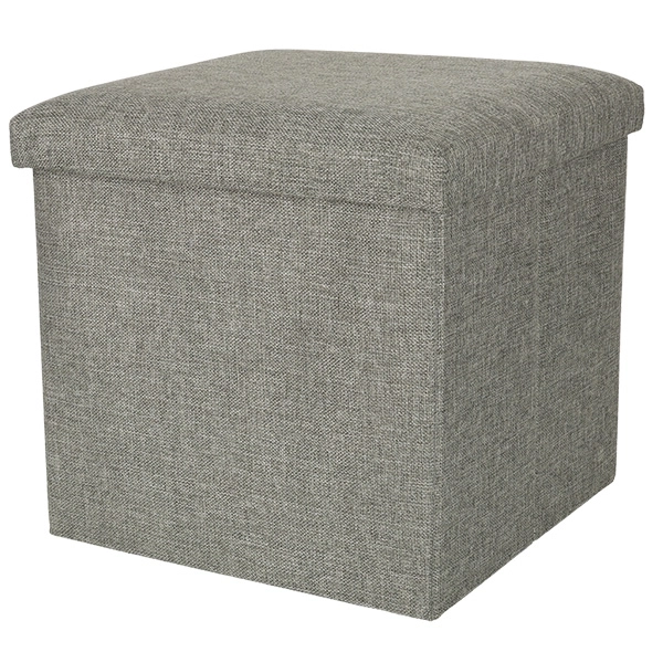 Grijze opvouwbare opbergpoef 38x38x38 cm
